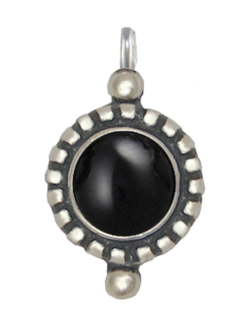 Sterling Silver Little Black Onyx Pendant Necklace